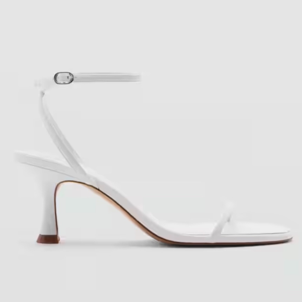 Mango white strap low heel sandals